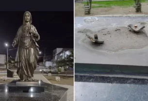 Imagem de bronze do Imaculado Coração de Maria é furtada em Campina Grande