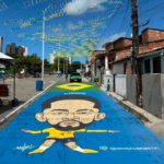 Artista paraibano homenageia Matheus Cunha com grafite gigante em João Pessoa
